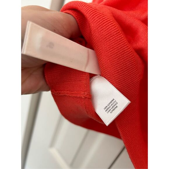 Ann Taylor NWT Coral Orange Pink Merino Wool Sweater, Size XXL (2XL) - Picture 4 of 9